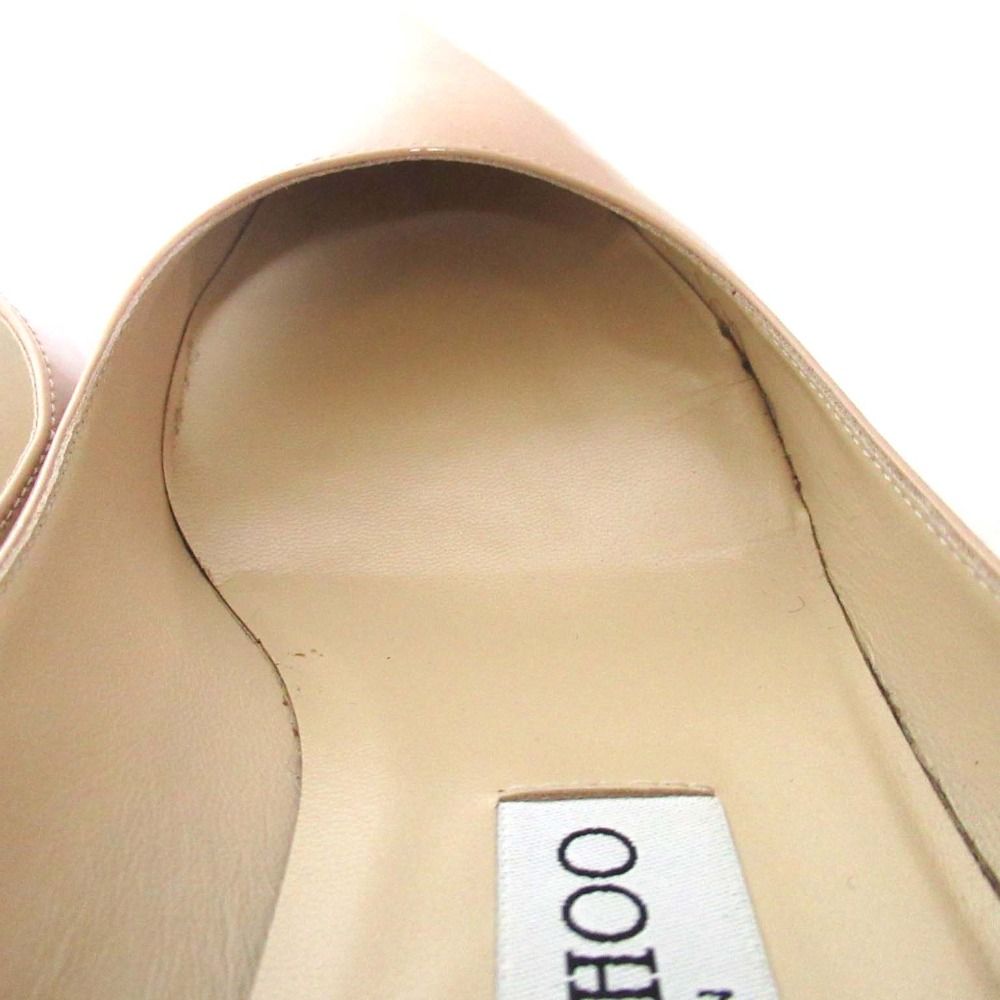 JIMMY CHOO ジミーチュウ AZA アザ パテントレザー ポインテッドドゥ パンプス サイズ37.5 24.5 cm相当 ピンクベージュ レディース 古着 ハイヒール パンプス パンプス