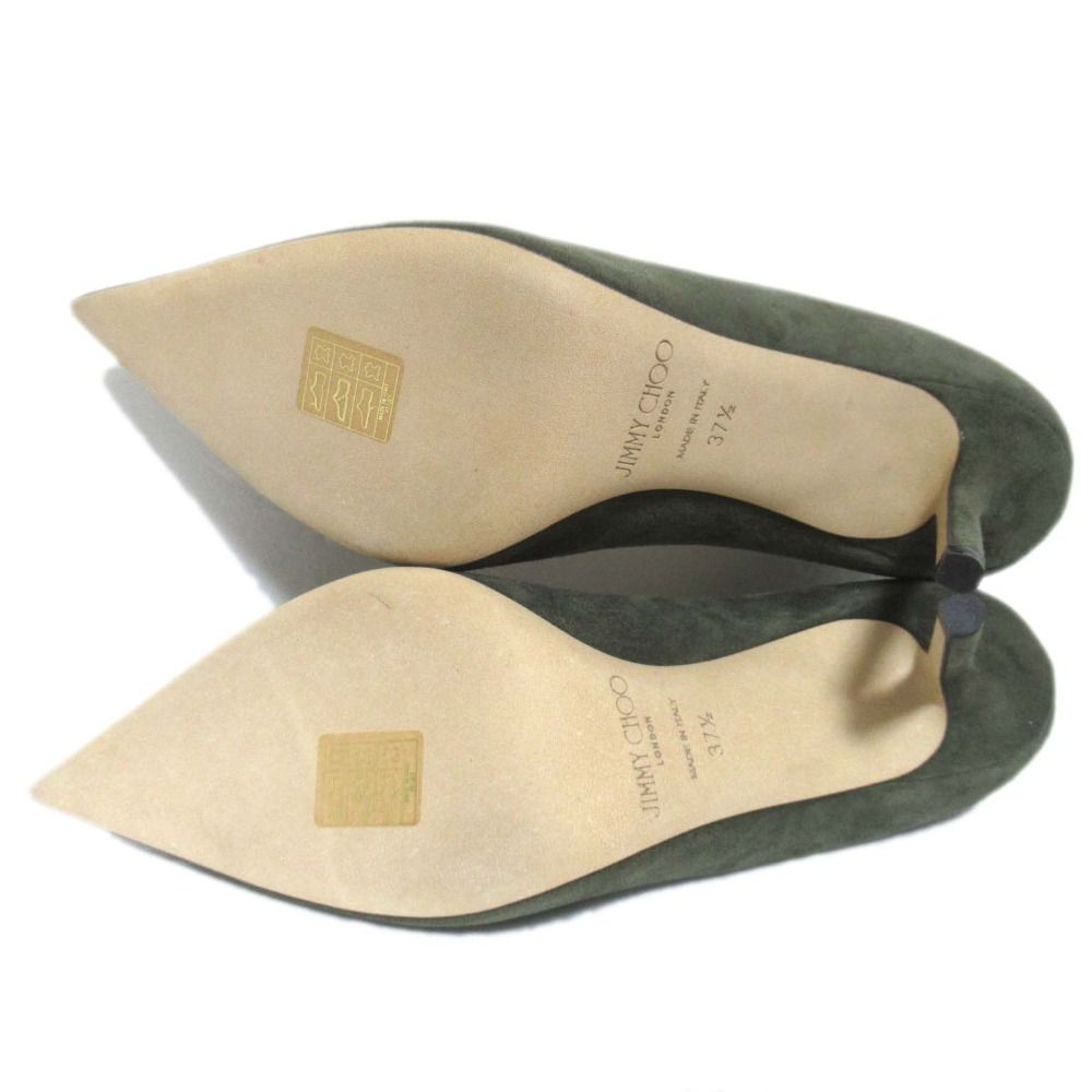  JIMMY CHOO ジミーチュウ LOVE 85 スエード ポインテッドドゥ ハイヒール パンプス サイズ37.5 24 cm相当 カーキグリーン レディース 古着 ハイヒール パンプス パンプス