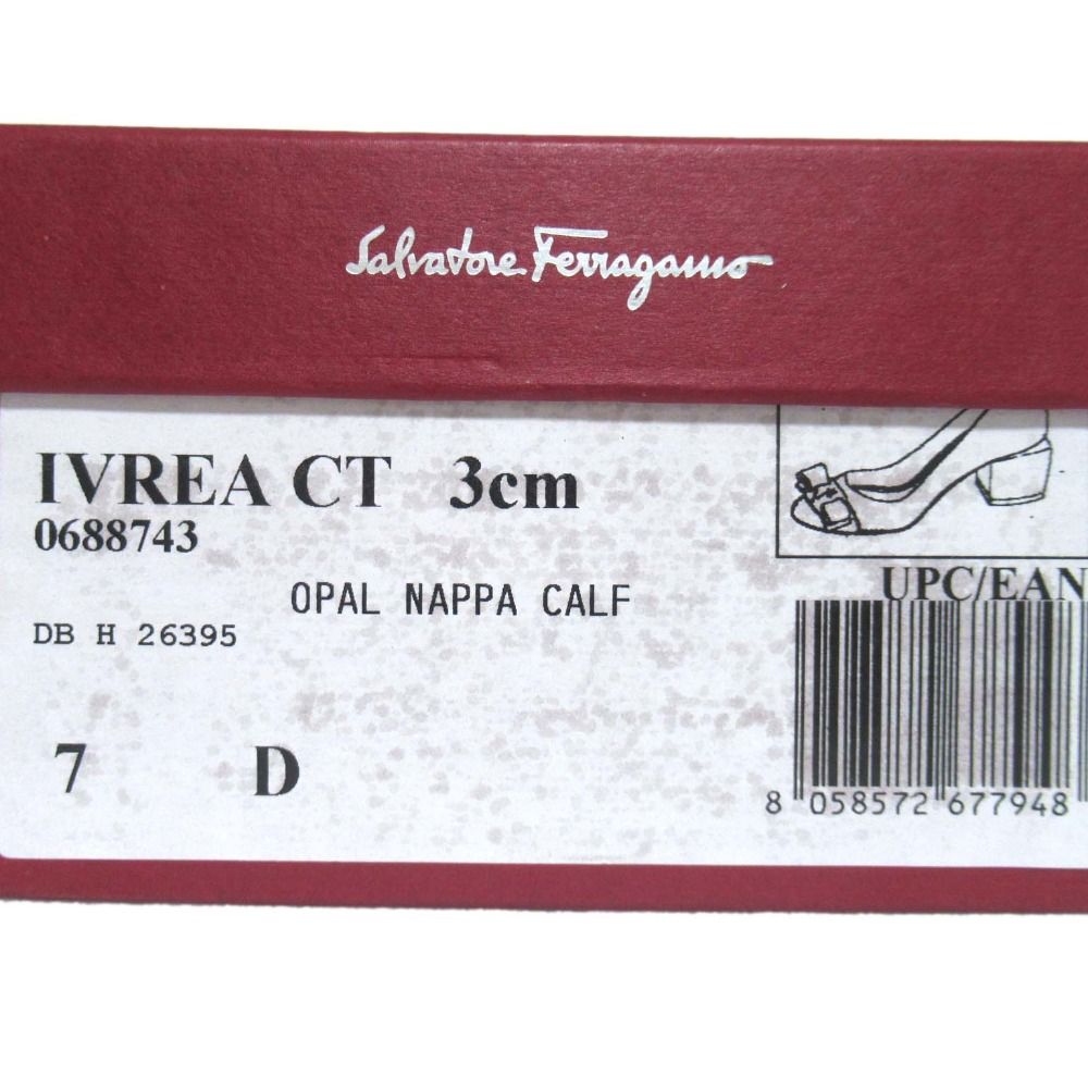  Salvatore Ferragamo サルヴァトーレフェラガモ ヴァラリボン パンプス サイズ7 D 約24.5 cm ライトブルー×シルバー金具 レディース 古着 ハイヒール パンプス パンプス