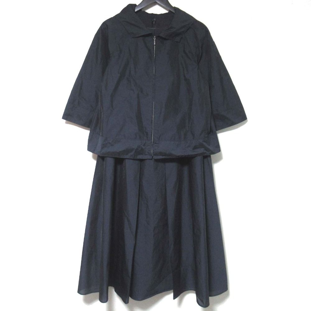 LEQUIPE YOSHIE INABA レキップ ヨシエイナバ ジップアップ ジャケット ワンピース セットアップ サイズ38 ネイビー レディース 古着