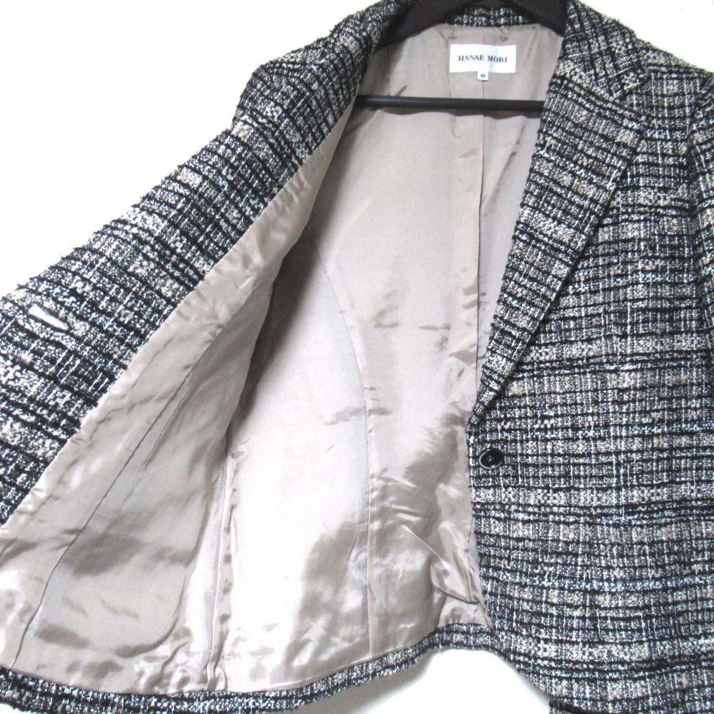美品 HANAE MORI ハナエモリ ツイード テーラードジャケット+スカート