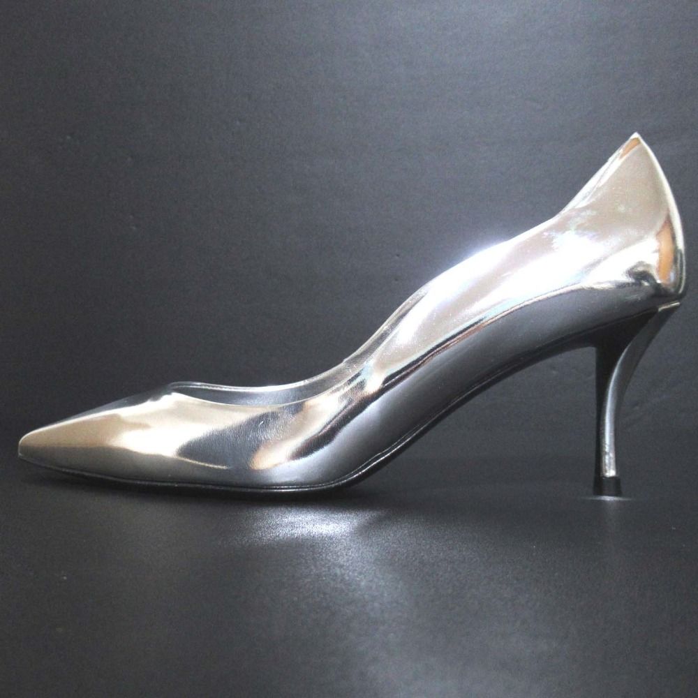 Roger Vivier ロジェヴィヴィエ ポインテッドトゥ ハイヒール パンプス サイズ37 24 cm相当 シルバー レディース 古着