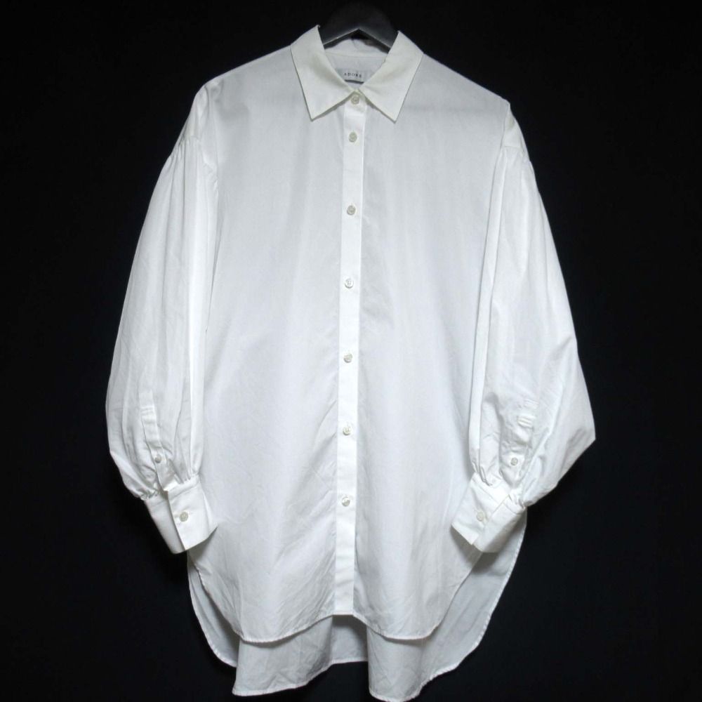 ADORE アドーア モデル MASON COブロードブラウス シャツ サイズ38 ホワイト レディース 古着
