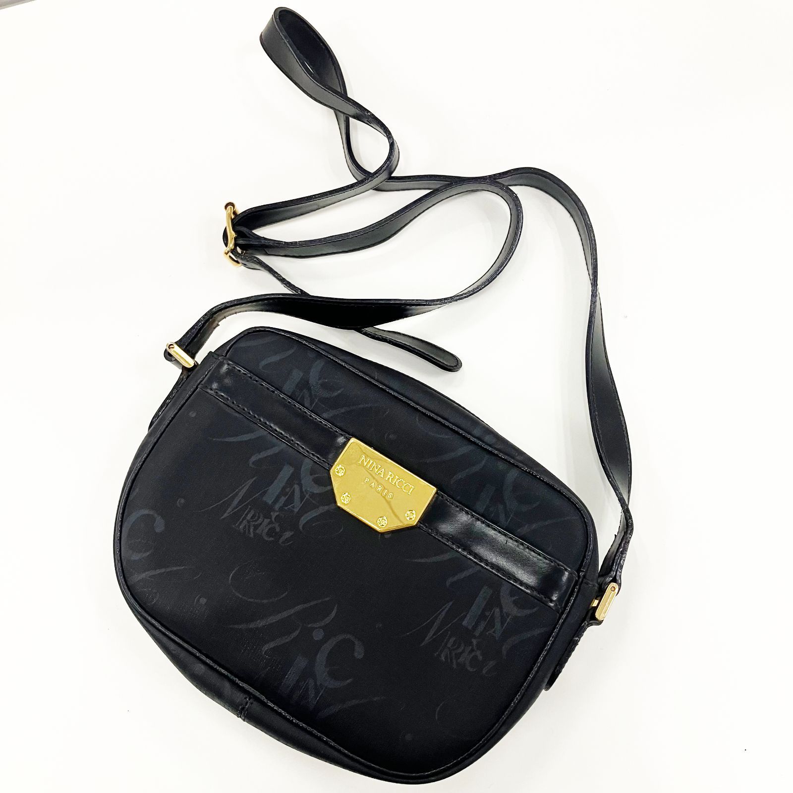 希少モデル イタリア製 NINA RICCI ショルダーバッグ ハンドバッグ NINA RICCI ニナリッチ ブラック ショルダーバッグ ：A3273 - メルカリ