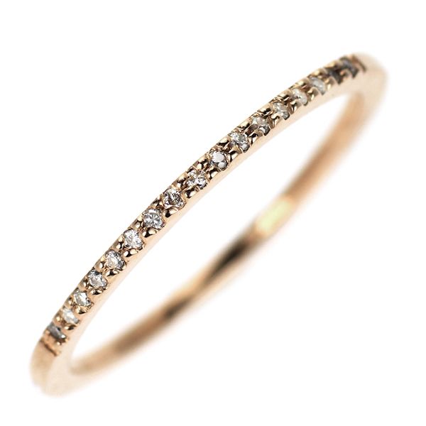 アガット K10PG ダイヤモンド リング 0.05ct ハーフエタニティ - メルカリ