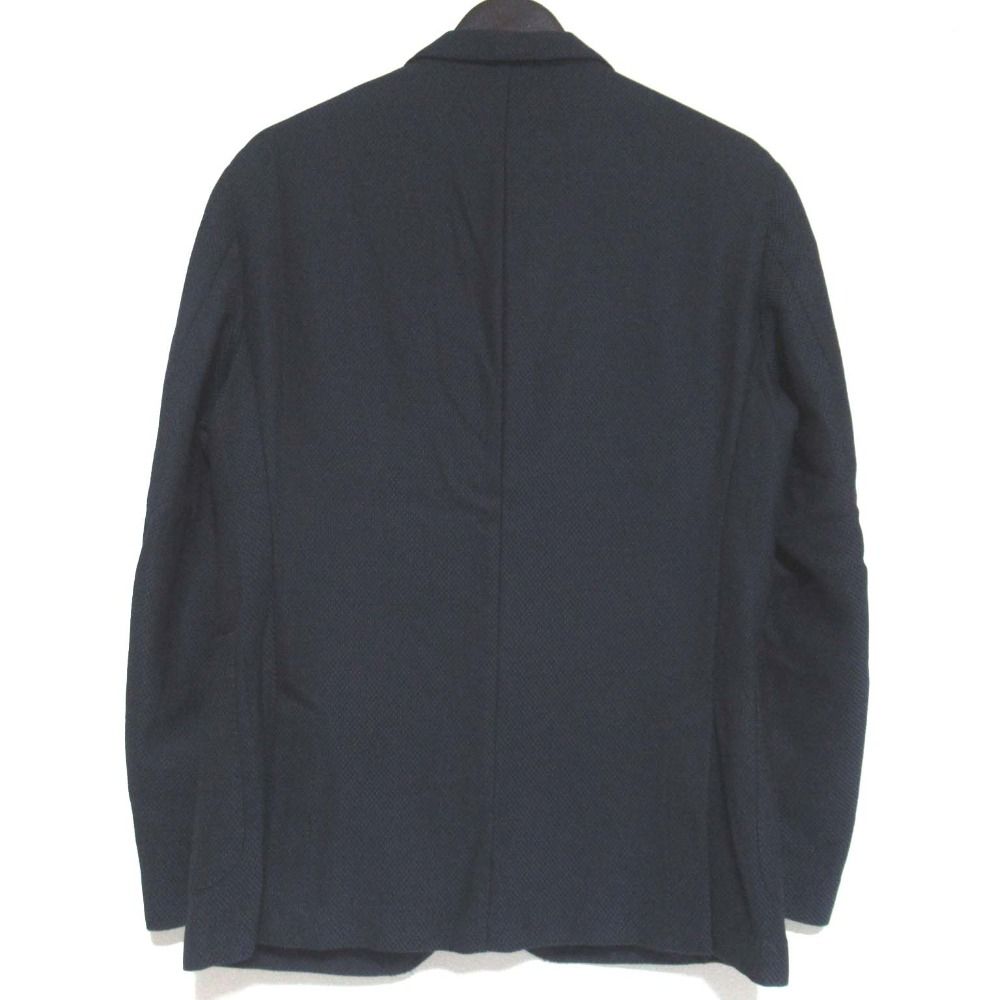 HUGO BOSS ヒューゴボス REDA生地 2 B シングル テーラードジャケット サイズ50 ネイビー×ブラック メンズ 古着