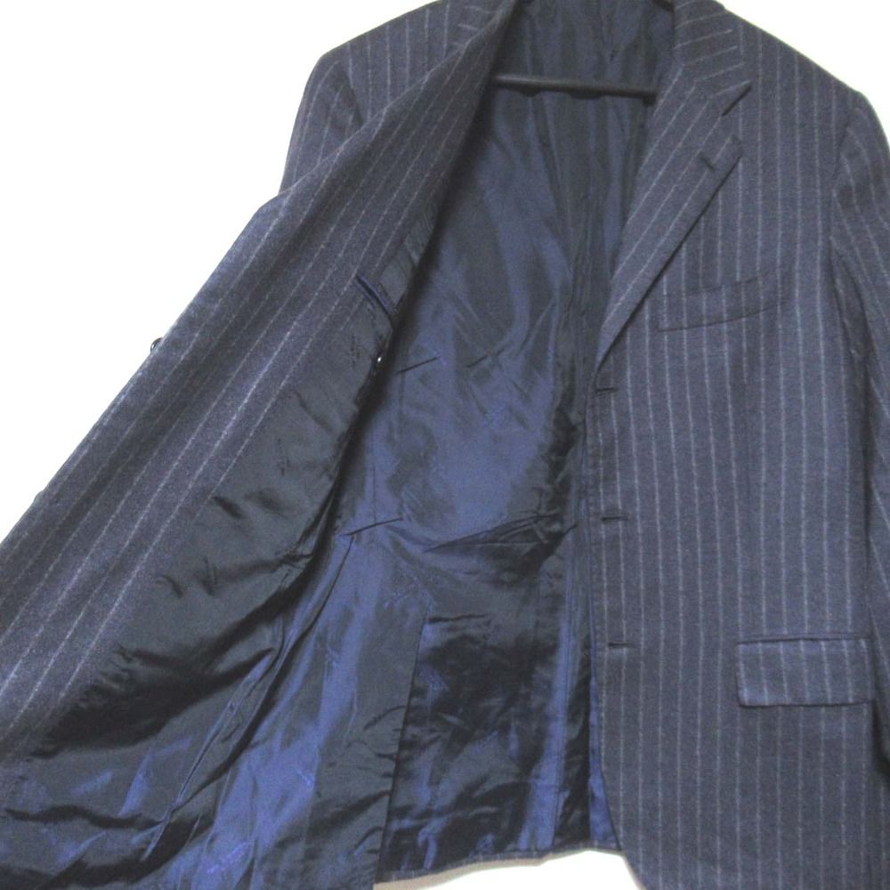 良品 Kiton キートン カシミヤ100％ ピンストライプ テーラード