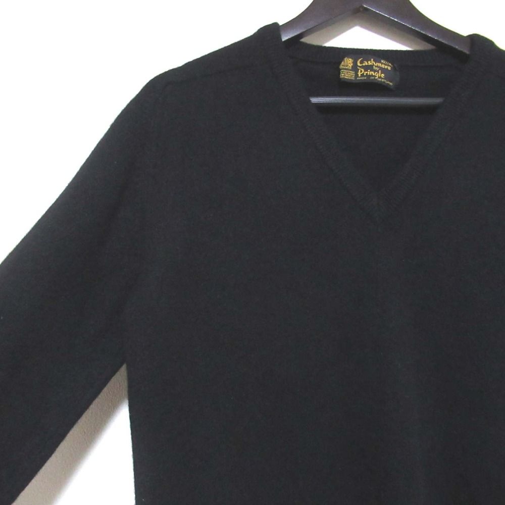 美品 PRINGLE プリングル 英国製 カシミヤ100％ 長袖 Vネック ニット