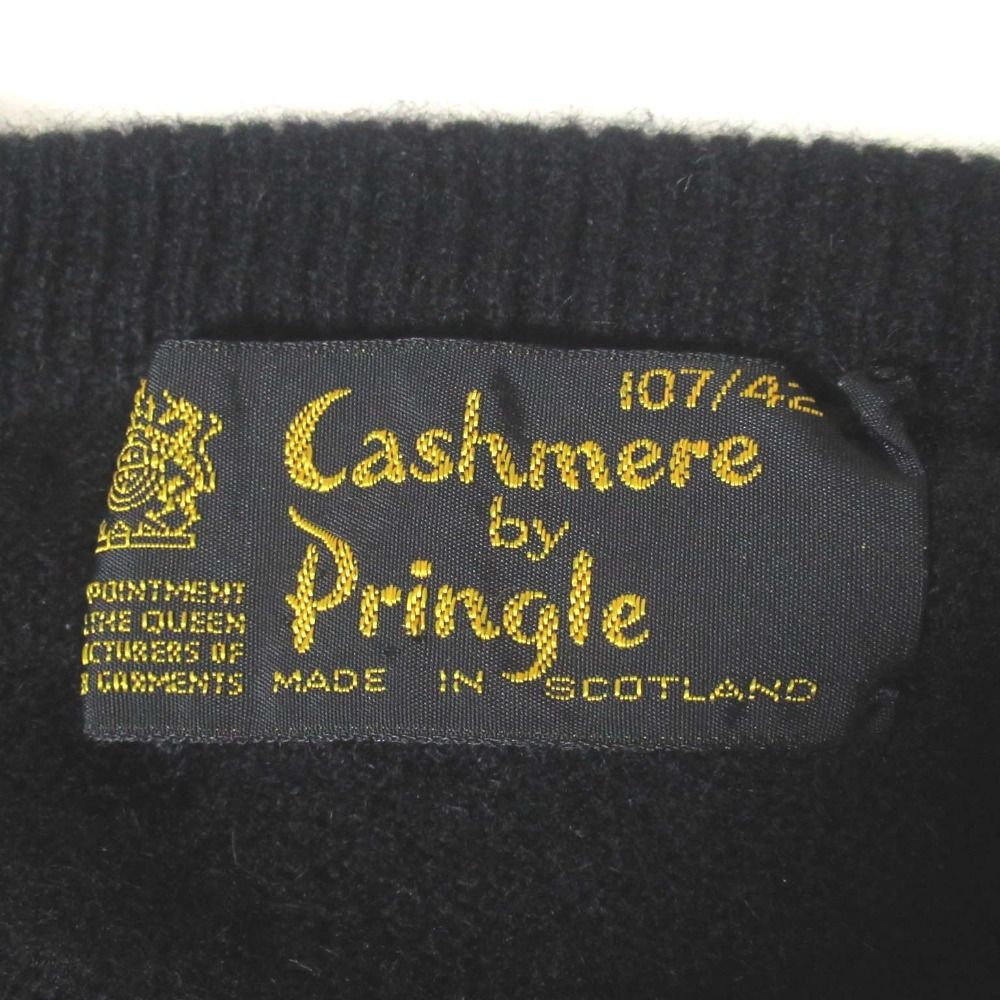 美品 PRINGLE プリングル 英国製 カシミヤ100％ 長袖 Vネック ニット