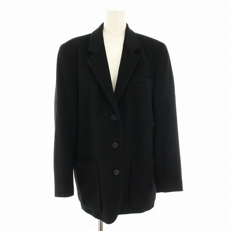 アニエスベー agnes b. テーラードジャケット シングル カシミヤ混 黒