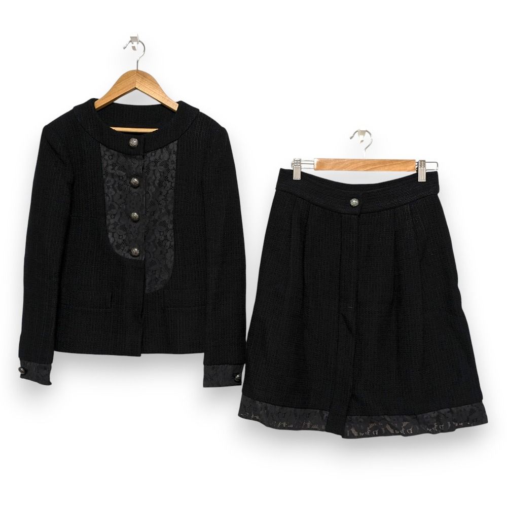 【美品✨】CHANELシャネル★レース★ジャケット＆スカート★セットアップ36 美品 CHANEL シャネル レース ノーカラージャケット+スカート
