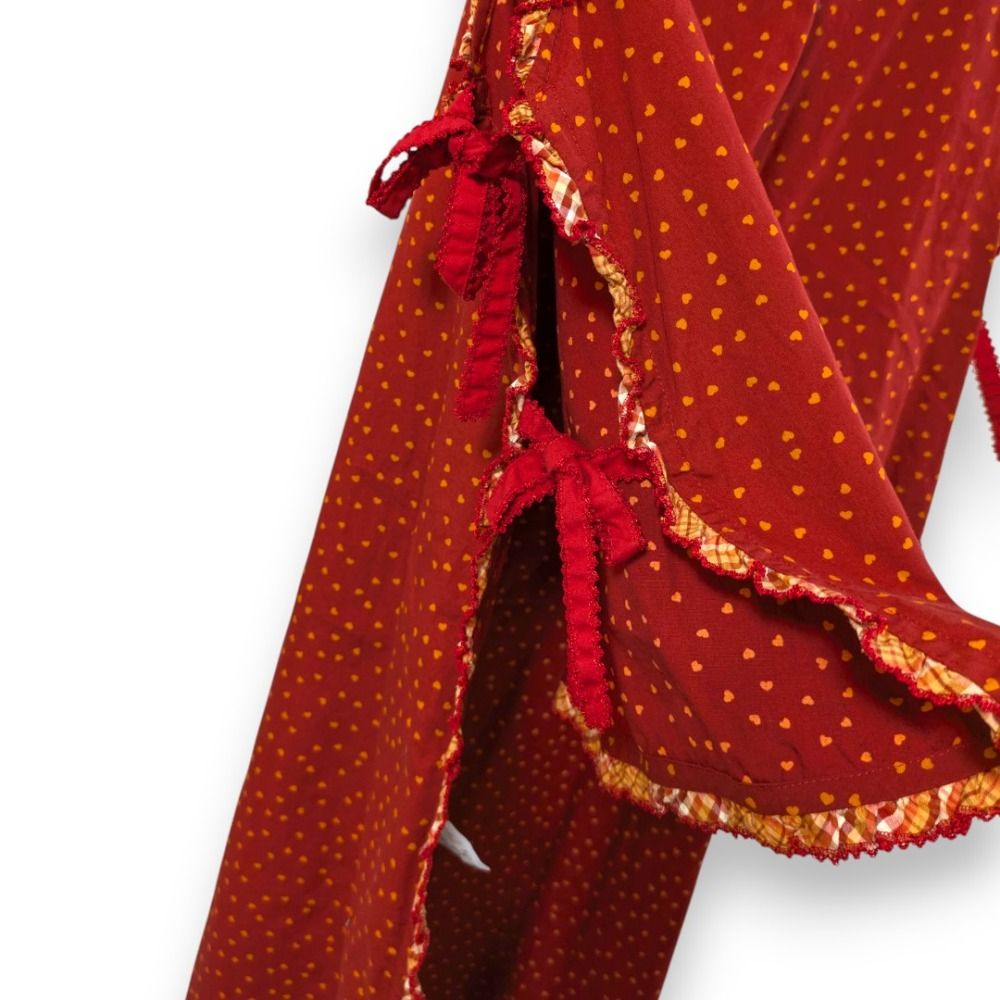 美品 PINK HOUSE ピンクハウス テディベア ハートプリントピコフリル