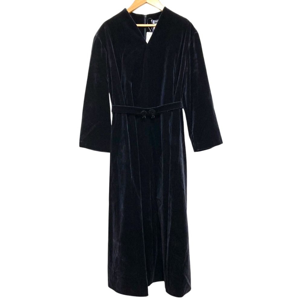23 AW S Max Mara エスマックスマーラ ベルベットワンピース サイズ50 ネイビー レディース 古着
