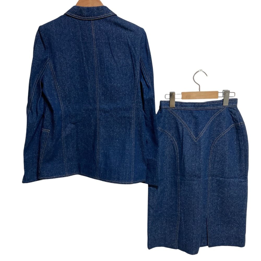 【美品】LEONARDレオナール日本製エンブロイダリー刺繍デニムジャケットL 美品 LEONARD レオナール フラワー刺繍 デニム テーラードジャケット