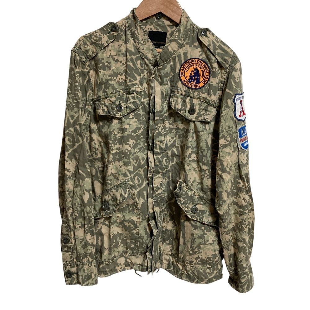 HYSTERIC GLAMOUR カモフラージュ ミリタリーシャツS 美品 HYSTERIC GLAMOUR ヒステリックグラマー デジカモ ミリタリー
