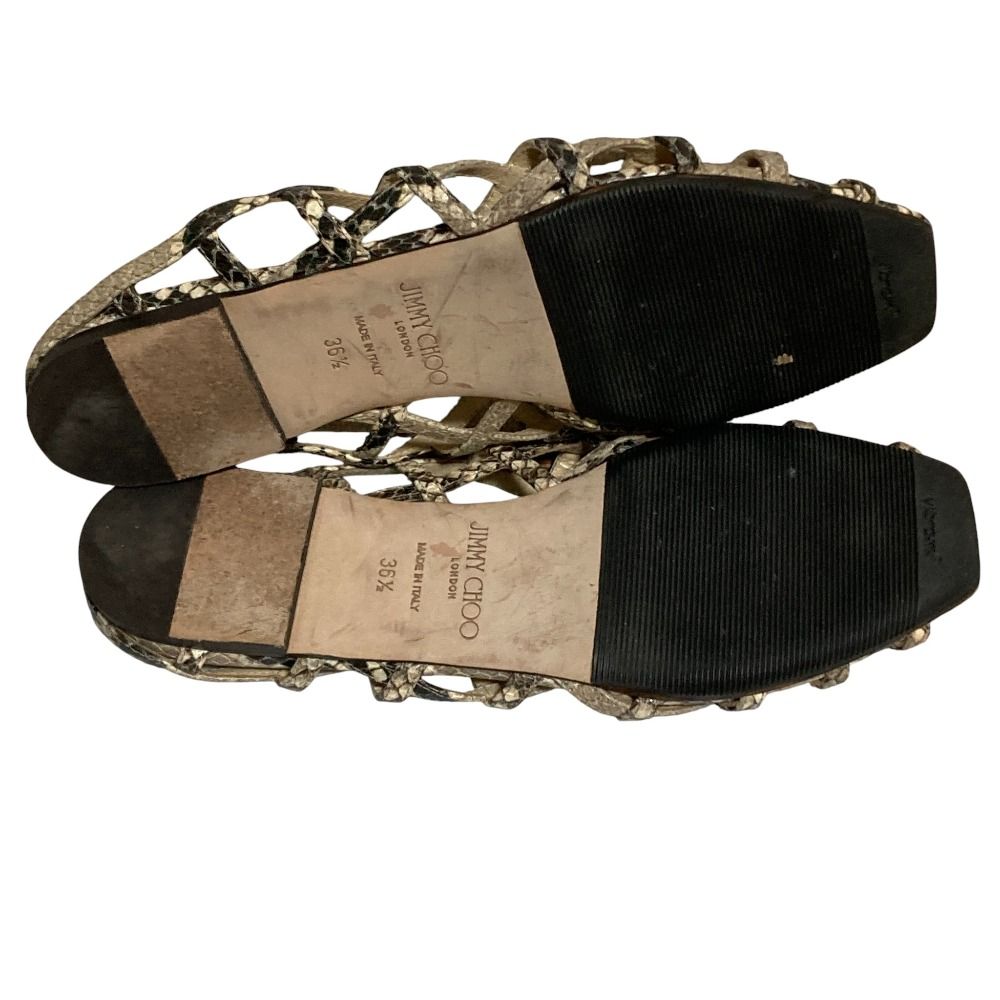 良品 JIMMY CHOO ジミーチュウ パイソン柄 フラットサンダル サイズ