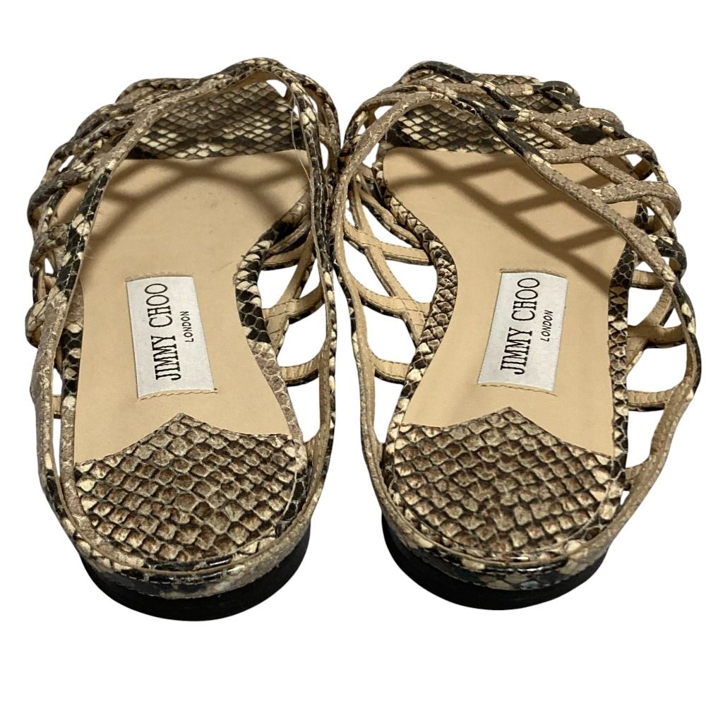 良品 JIMMY CHOO ジミーチュウ パイソン柄 フラットサンダル サイズ