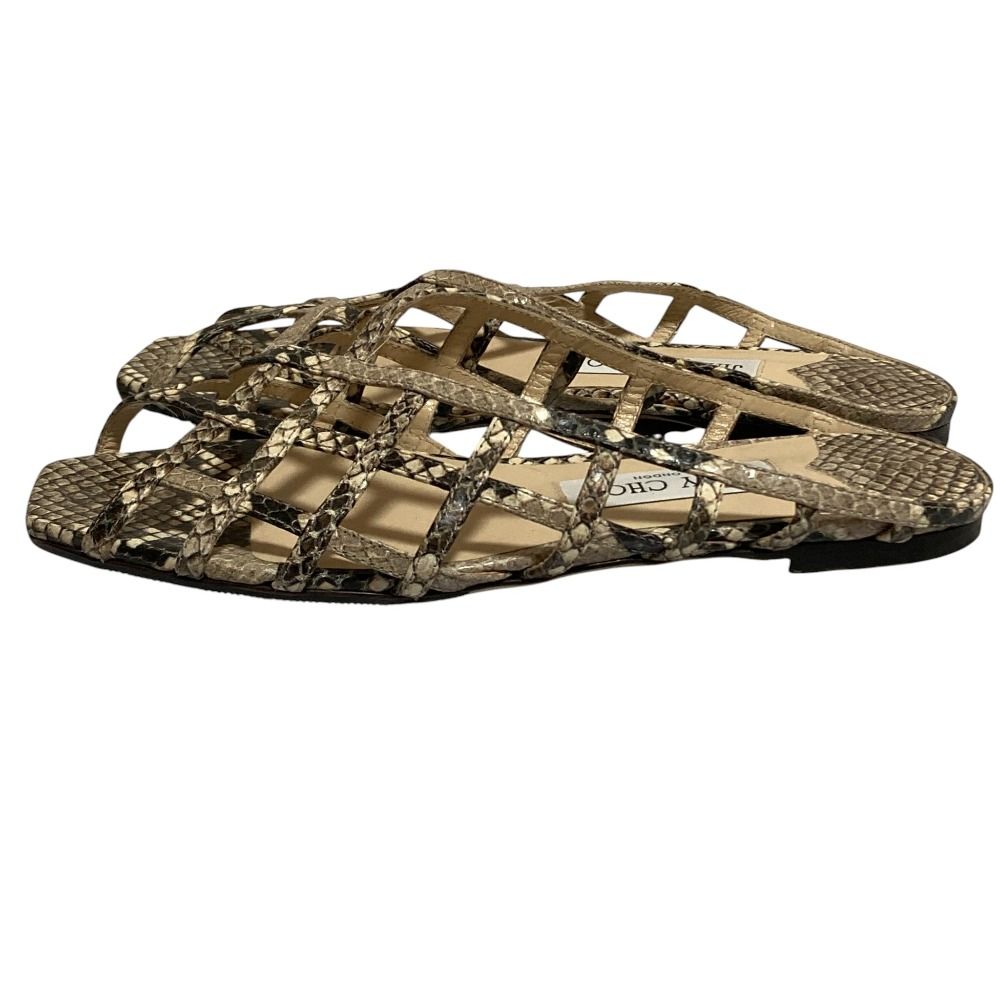 良品 JIMMY CHOO ジミーチュウ パイソン柄 フラットサンダル サイズ