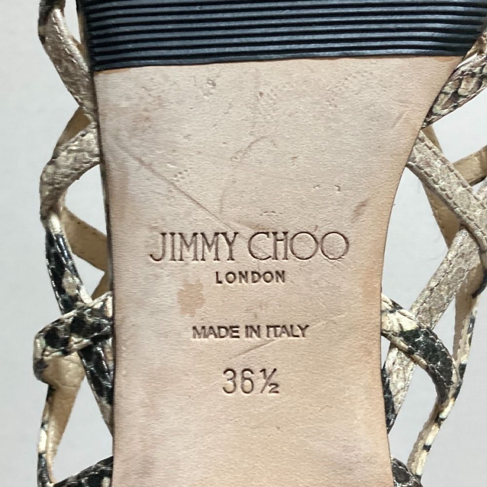 良品 JIMMY CHOO ジミーチュウ パイソン柄 フラットサンダル サイズ