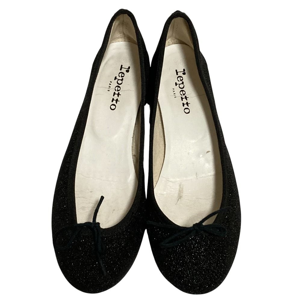 良品 Repetto レペット グリッター ヒールバレエシューズ フラット