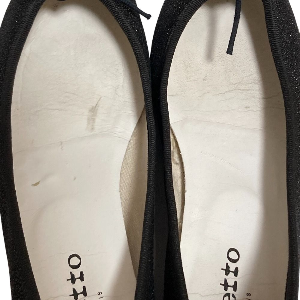 良品 Repetto レペット グリッター ヒールバレエシューズ フラット