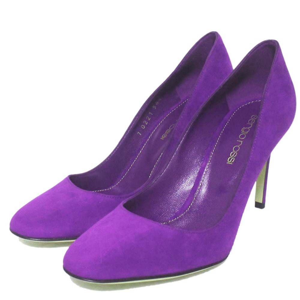 Sergio Rossi セルジオロッシ スエード ハイヒール パンプス サイズ34 5 21 cm相当 パープル レディース 古着