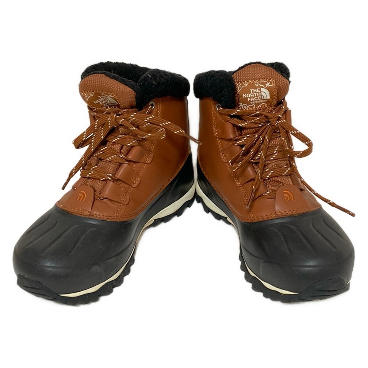 THE NORTH FACE ノースフェイス ブーツ 23 レディース - ダークブラウン×黒 ウォータープルーフ レザー