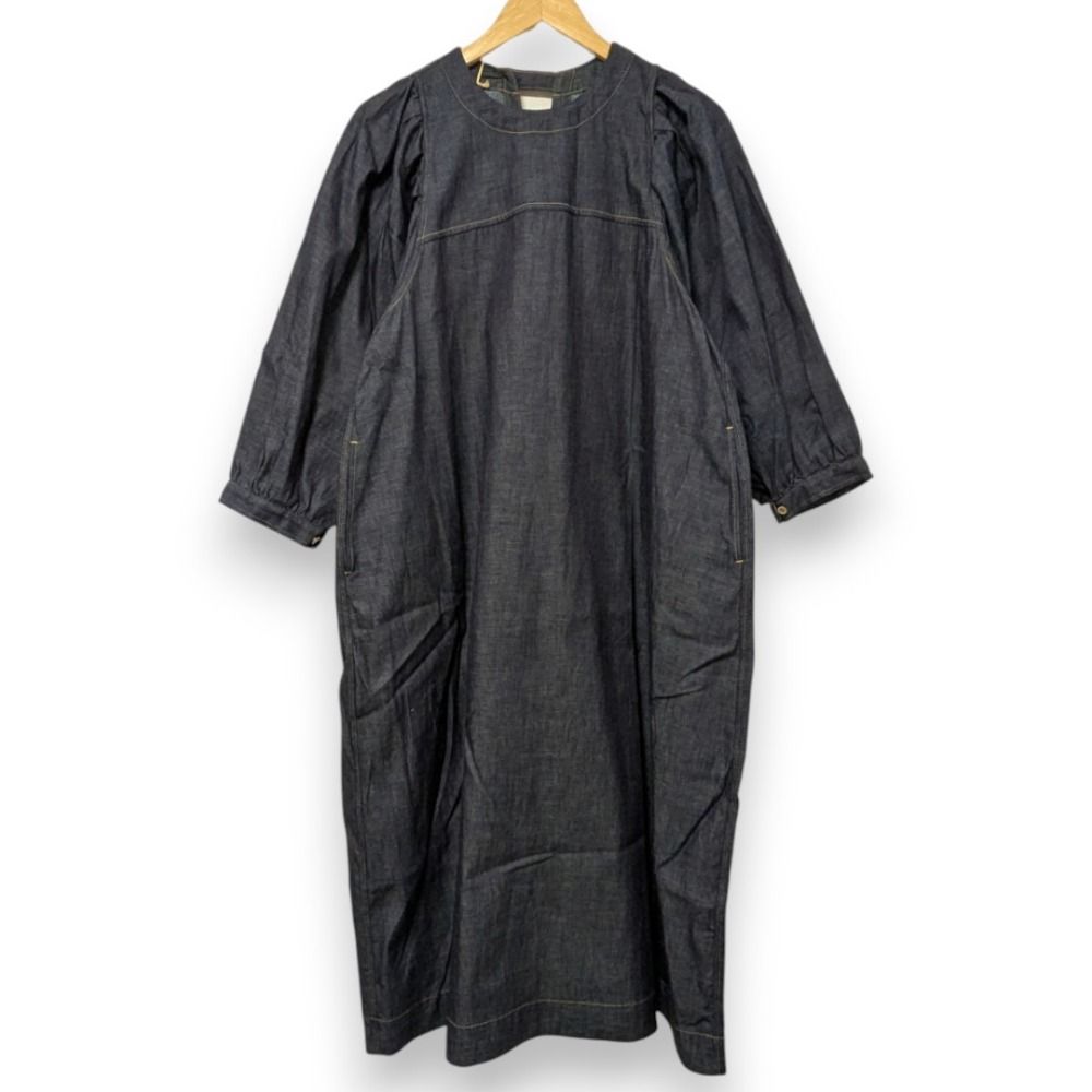 美品　フォーティファイブアール　ロングワンピース 半袖　45R 未使用 45R フォーティファイブアール 45プチデニムのパフブリッジ