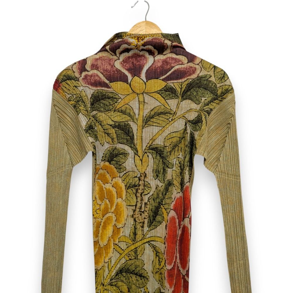 美品 98AW PLEATS PLEASE プリーツプリーズ イッセイミヤケ 民画 牡丹