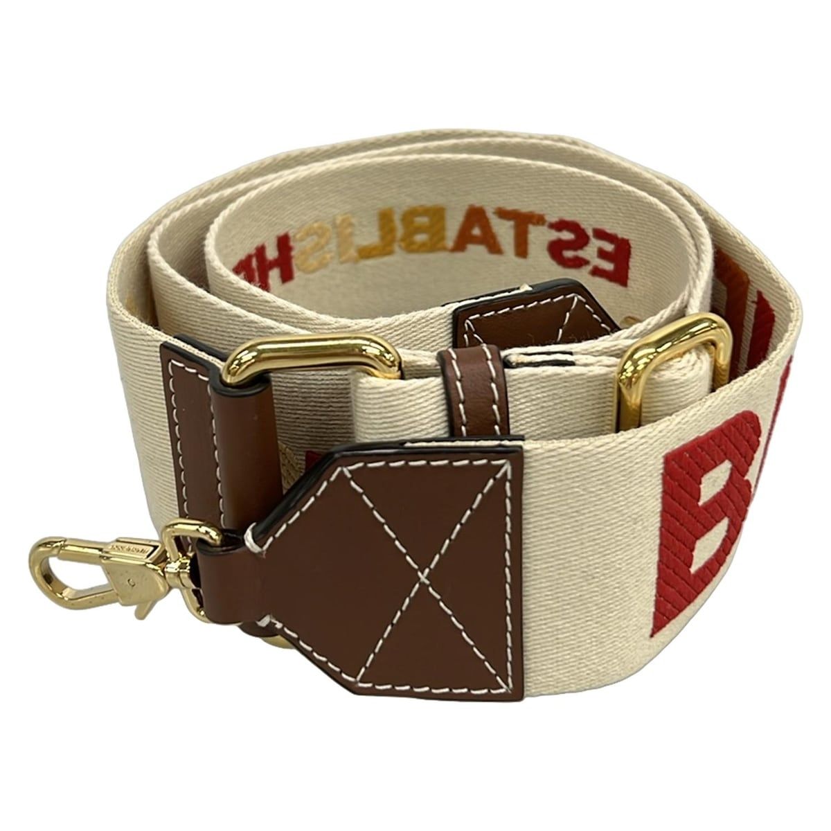 Burberry バーバリー ショルダーストラップ 8070402 アイボリー ブラウン マルチ レザー