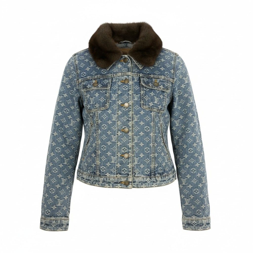 54L5 LOUIS VUITTON ルイヴィトン モノグラム デニムジャケット ミンク