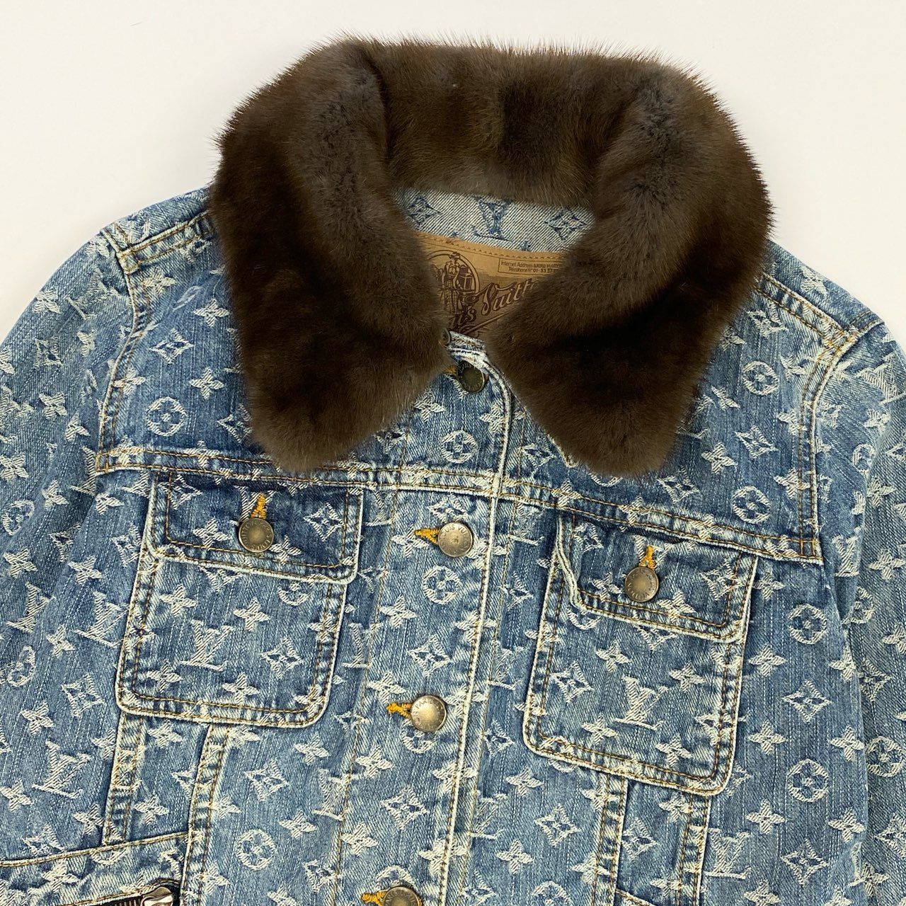 54L5 LOUIS VUITTON ルイヴィトン モノグラム デニムジャケット ミンク