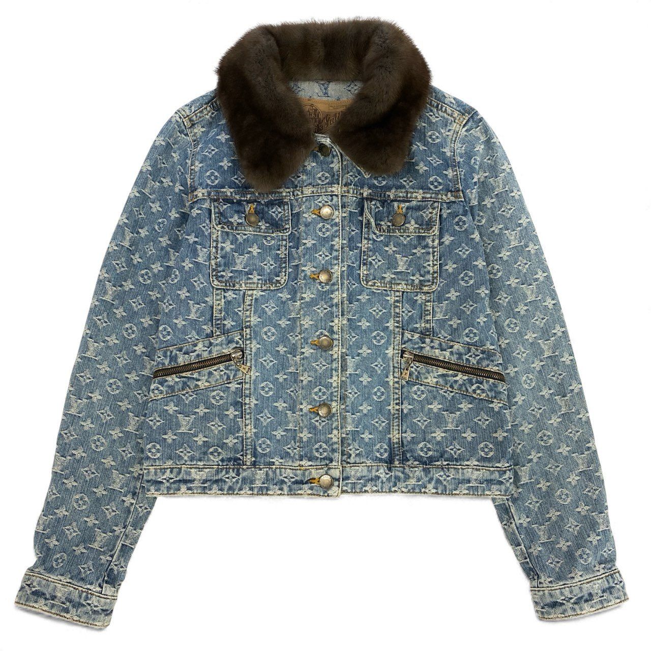 54L5 LOUIS VUITTON ルイヴィトン モノグラム デニムジャケット ミンク