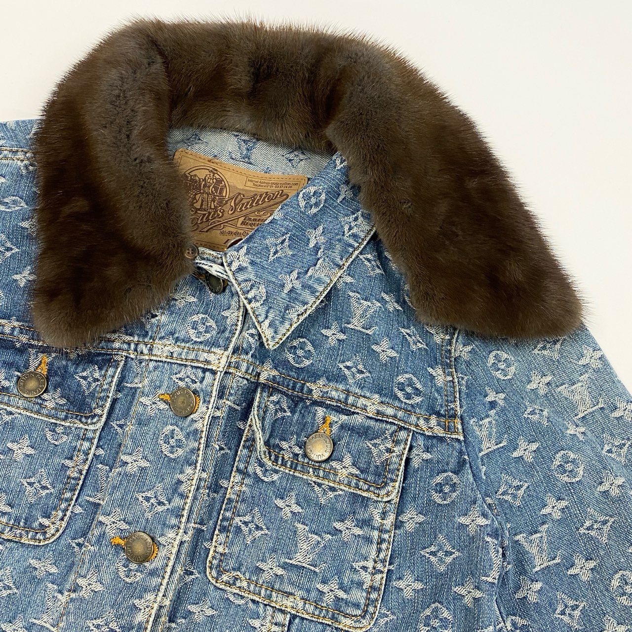 54L5 LOUIS VUITTON ルイヴィトン モノグラム デニムジャケット ミンク