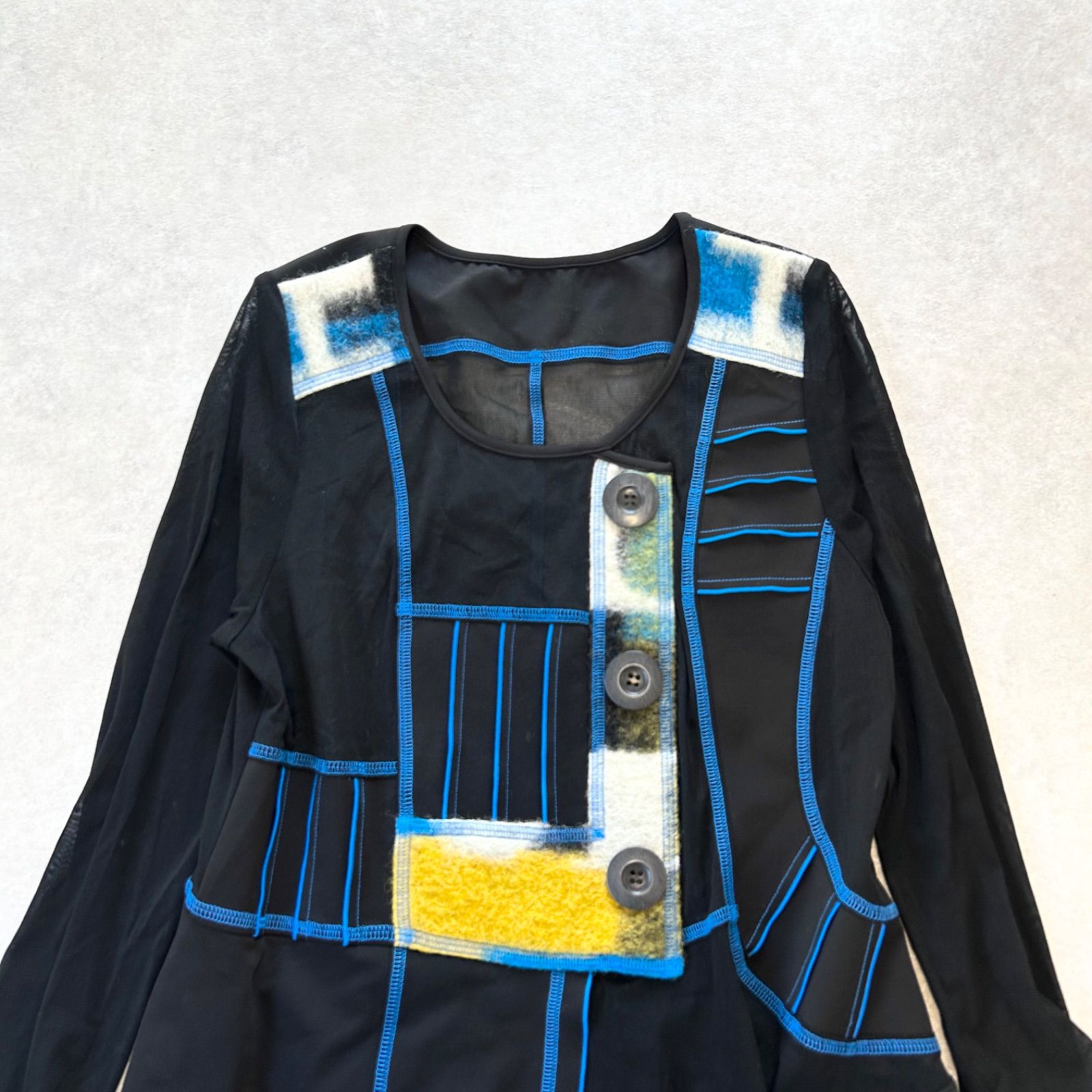 EIKO KONDO エイココンドウ 異素材 パワーネット ワンピース ブラック