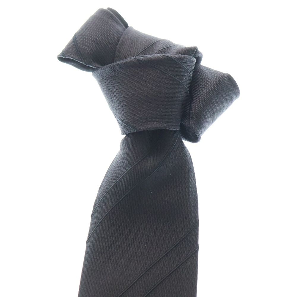 PRADA (プラダ) スラッシュ シルク ナロータイ ネクタイ ブラック