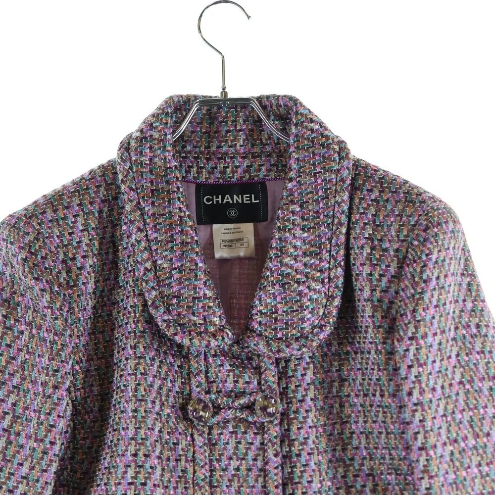 CHANEL (シャネル) ココマークボタン リボンツイード ダブルブレスト