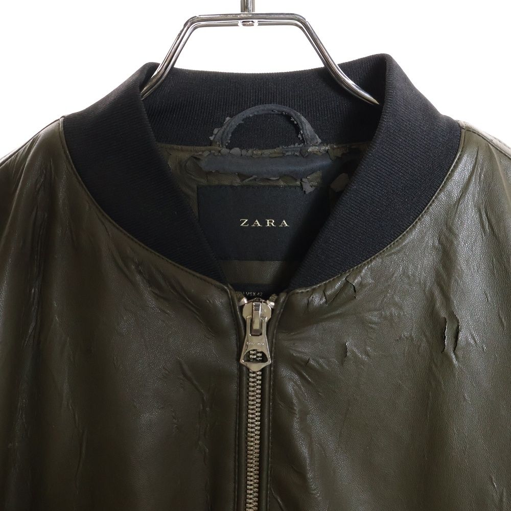 ZARA (ザラ) フェイクレザージャケット - メルカリ