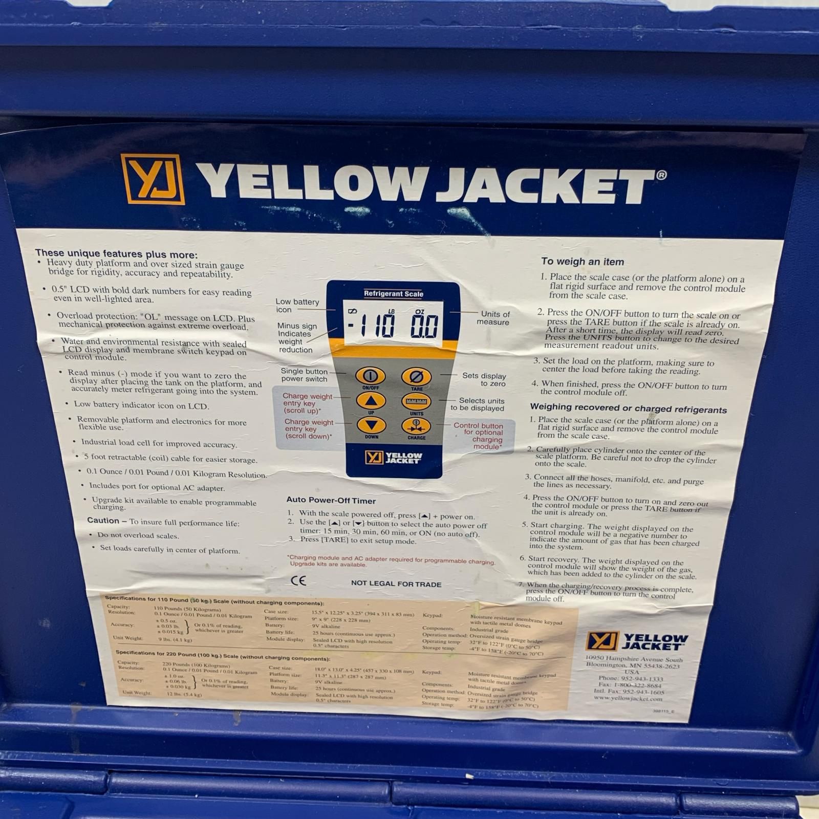  κκYELLOW JACKET 工具関連用品 YELLOW チャージングスケール ネイビー その他 電動工具 エア工具