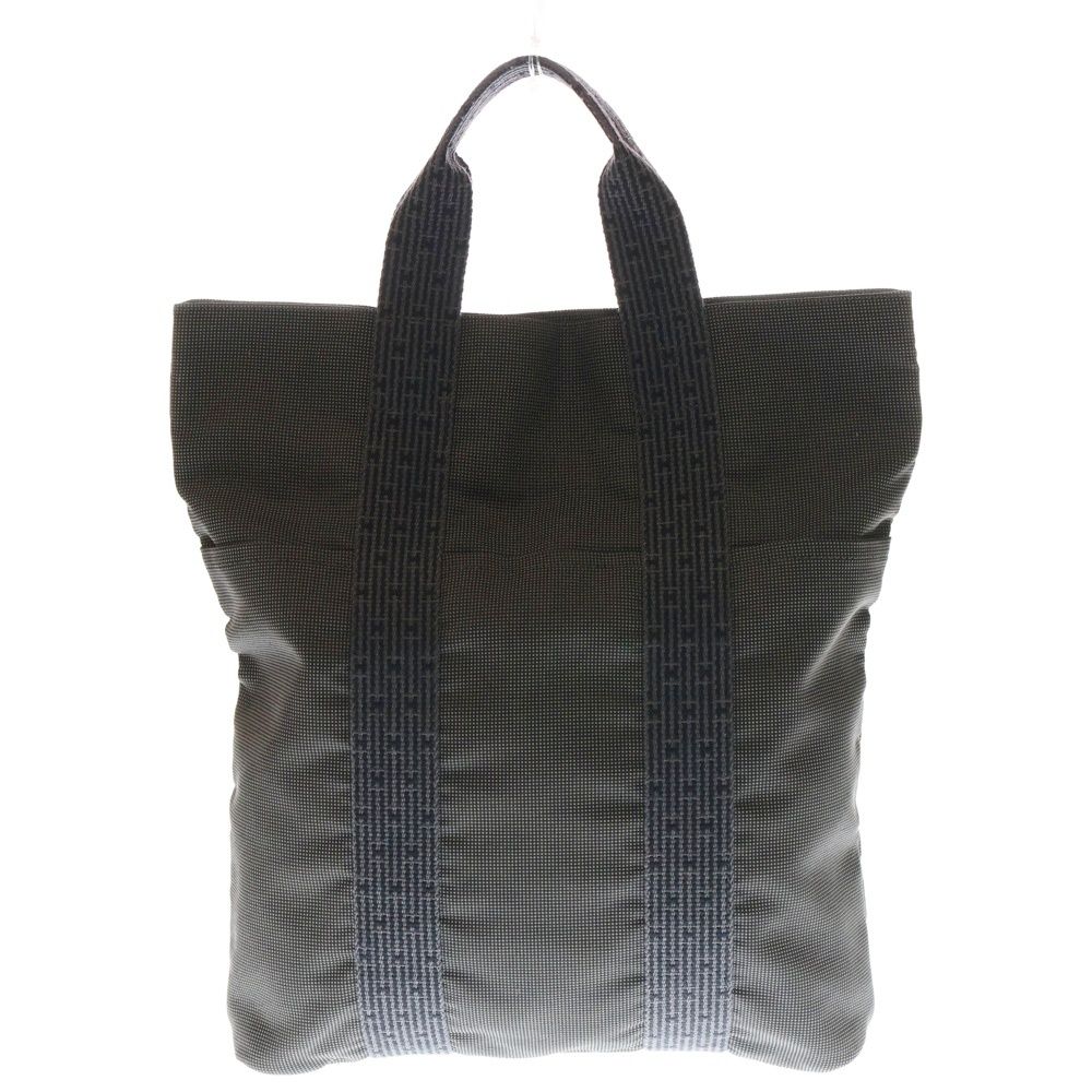 HERMES エルメス エールラインカバス Hロゴハンドル ハンドトートバッグ グレー