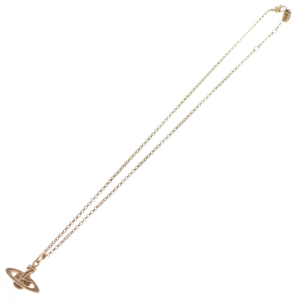 Vivienne Westwood ヴィヴィアンウエストウッド オーブ ミニバスレ リーフ ペンダント ネックレス チェーン ピンクゴールド