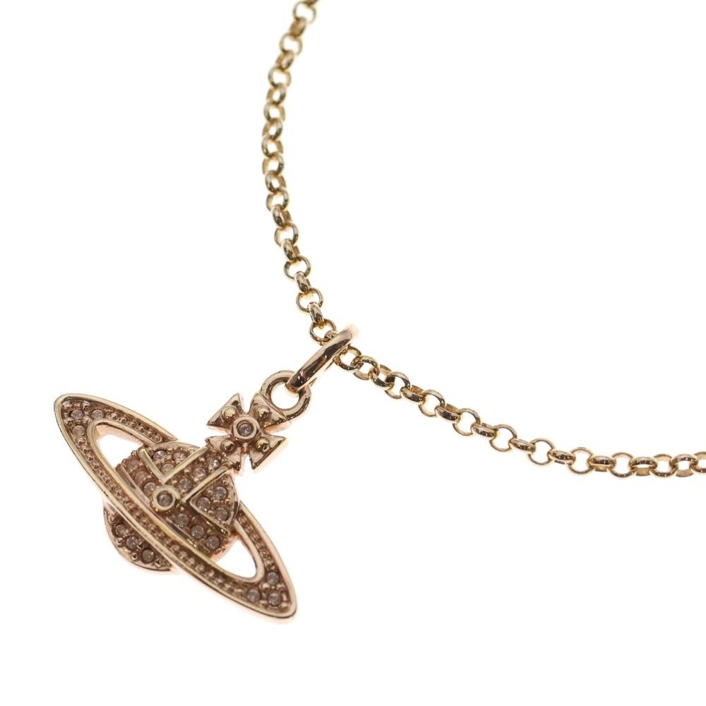 Vivienne Westwood ヴィヴィアンウエストウッド オーブ ミニバスレ リーフ ペンダント ネックレス チェーン ピンクゴールド