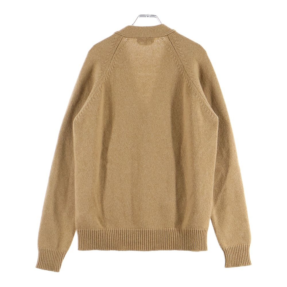 HERMES (エルメス) カシミヤ マルチカラー レザーパッチ ニット 長袖