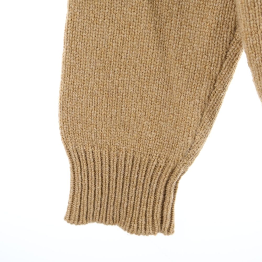 HERMES (エルメス) カシミヤ マルチカラー レザーパッチ ニット 長袖