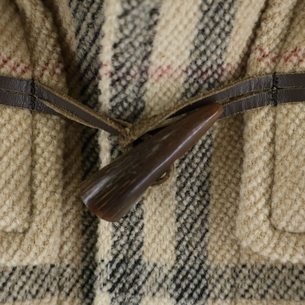 BURBERRY (バーバリー) ノバチェック総柄 ウール トグルボタン