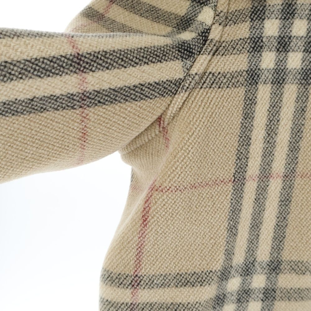 バーバリー　ノバチェック　コート ベージュ　ボタン　シングル BURBERRY BURBERRY (バーバリー) ノバチェック総柄 ウール トグルボタン