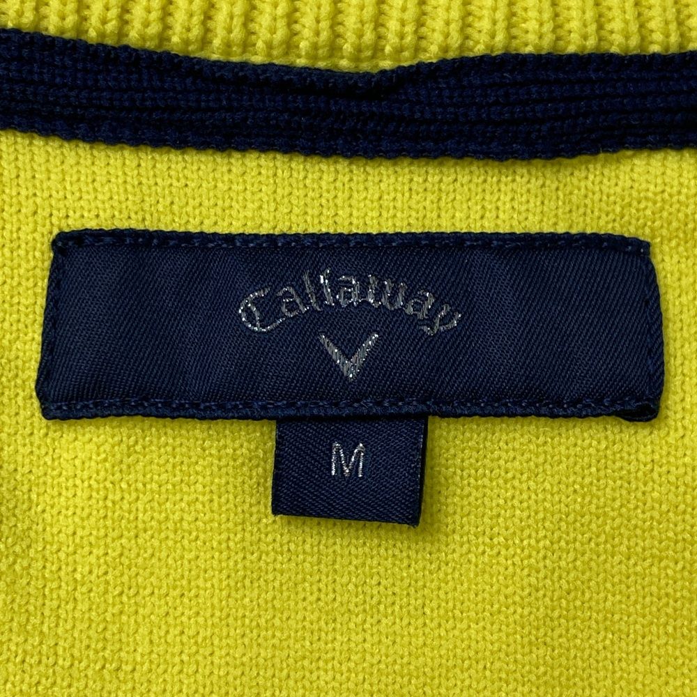 サイズ：M CALLAWAY キャロウェイ Vネック ニットセーター イエロー系