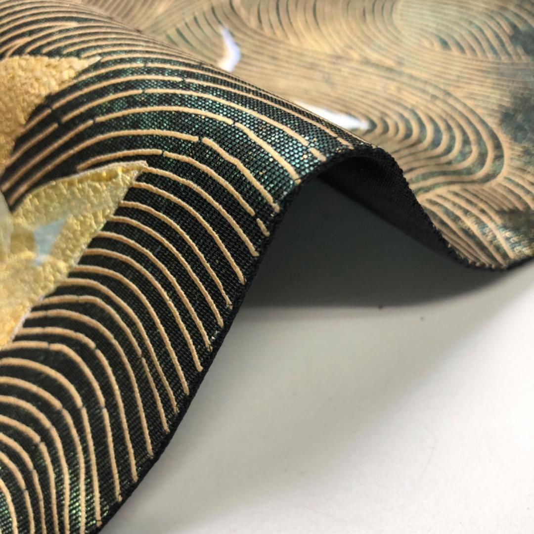 袋帯 飛翔鶴 波模様 金彩 O-5796 - メルカリ