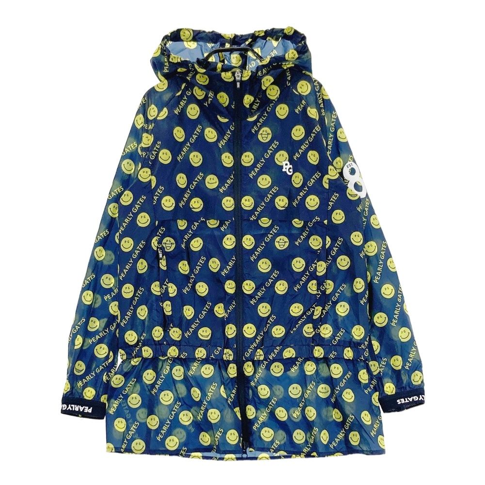 サイズ 0 PEARLY GATES パーリーゲイツ ナイロンジャケット 総柄 ネイビー系 ゴルフウェア レディース ストスト