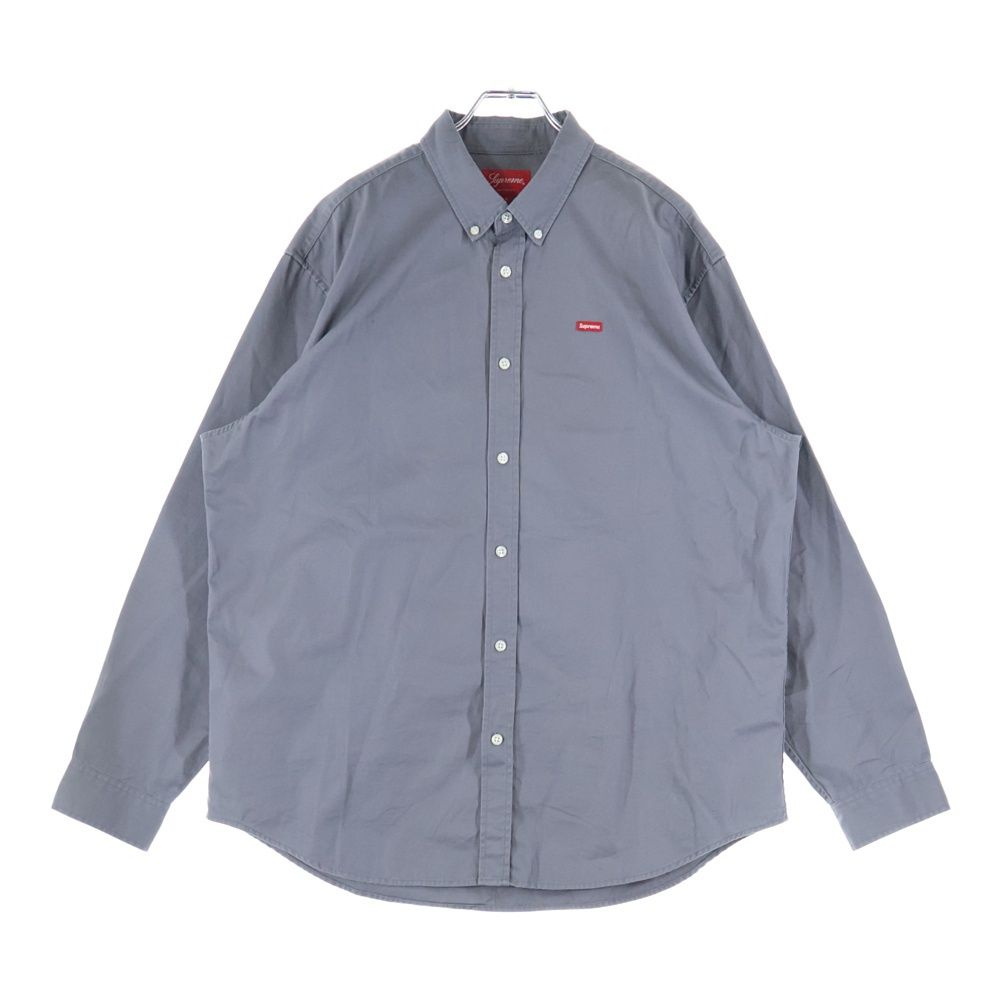 SUPREME (シュプリーム) 22AW Small Box Shirt スモールボックスロゴ ボタンダウン 長袖 ロングスリーブシャツ グレー